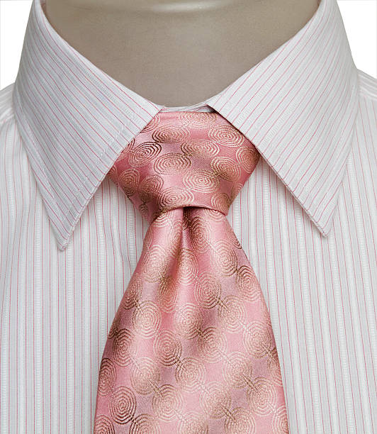 pink necktie and collar stock photo