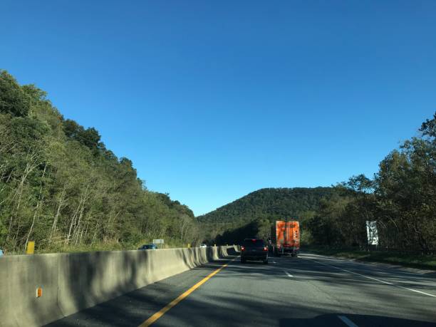 Roads in the Blue Ridge Mountains stock photo