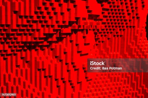 Red Plastic Building Block Pattern Stock Photo - Download Image Now ...