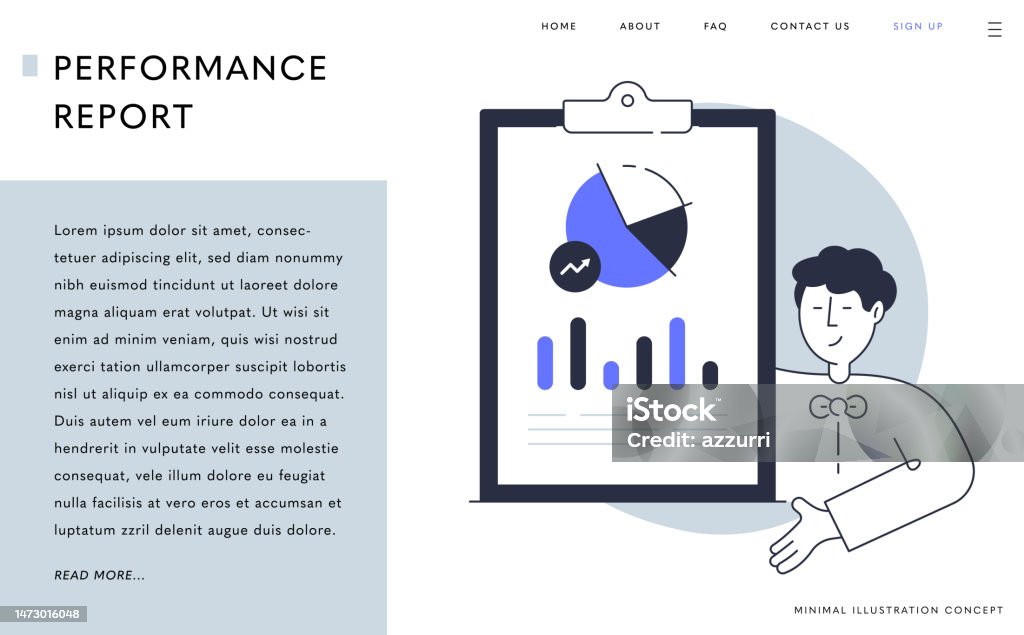 Page Performance Report Landing Page Web Banner Design For Performance Report Concept Stock ...