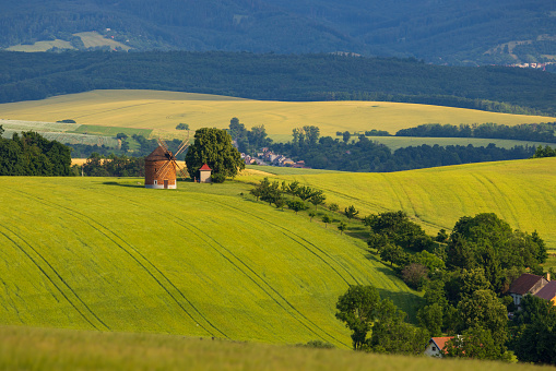 Windmill in Chvalkovice, Southern Moravia, Czech Republic