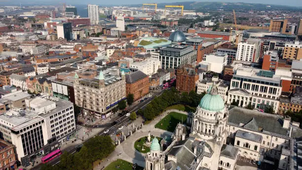 Photo of Aerial photo of Belfast City Skyline Cityscape in Northern Ireland