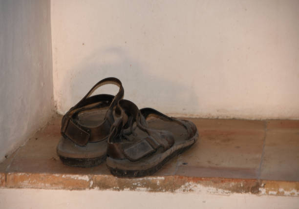 istock The old monk sandals in a window 1473023419