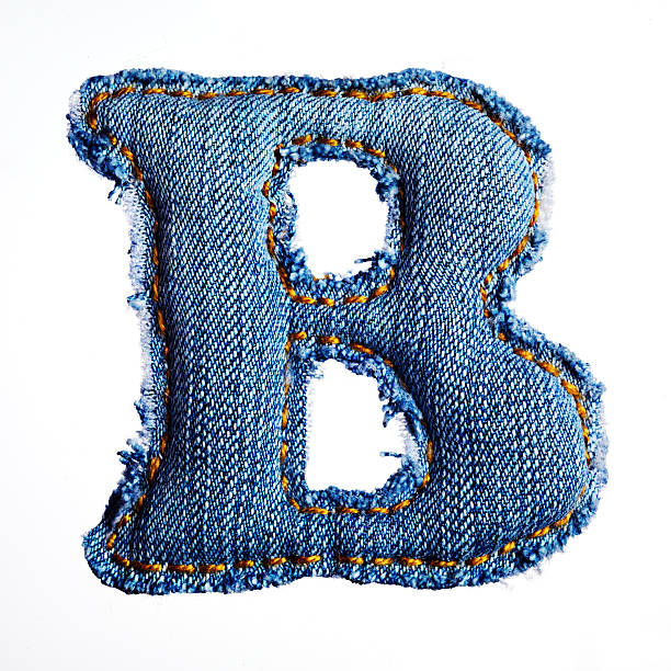 Un jeans isolé Lettre de l'alphabet-B - Photo