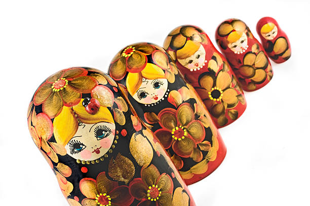 babushka - russian nesting doll skill doll russia fotografías e imágenes de stock