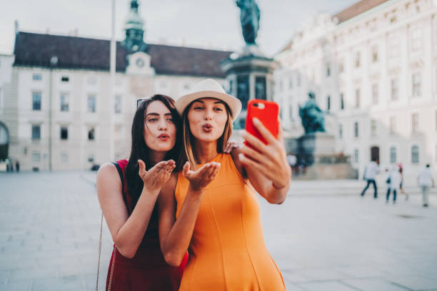 istock Beautiful women vlogging 1473033297