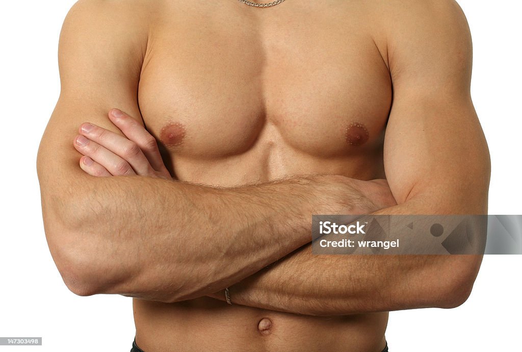 Muscular masculino Torso Aislado en blanco - Foto de stock de Adulto libre de derechos