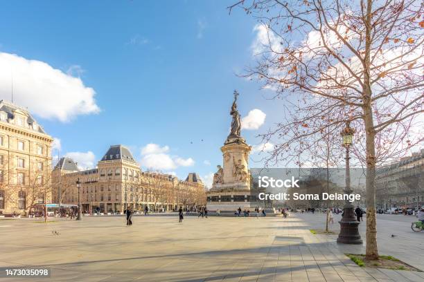 Paris Place De La République Stock Photo - Download Image Now - Architecture, Capital Cities, City
