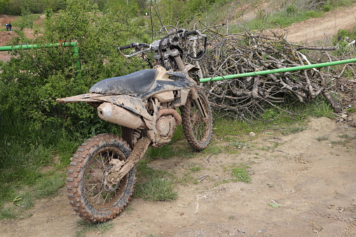 a dirty cross motorcycle