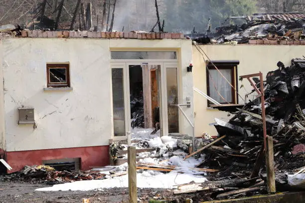 Photo of a burned down house