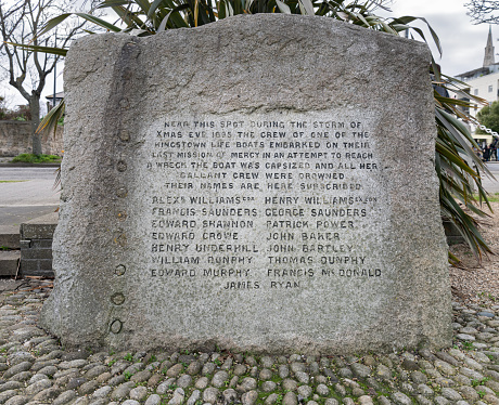 Memorial Stone to the crew of the Kingstown lifeboat disaster of 1895, Dun Laoghaire, Ireland