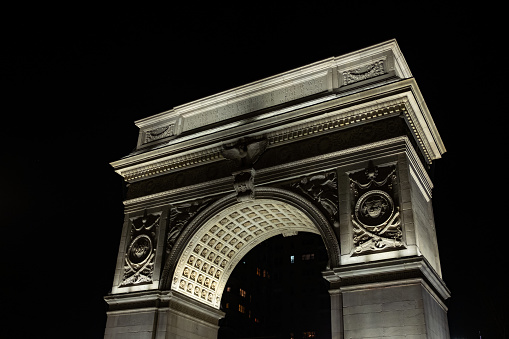 Manhattan, NY. USA - February 2, 2023: The Washington Square Arch