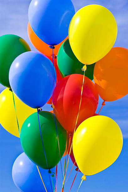 istock Colorful balloons against a blue sky 147303810