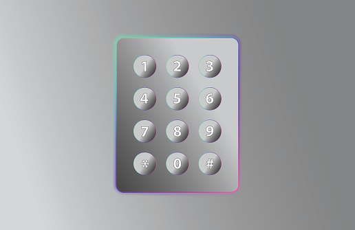 Numeric Digital Securtiy Lock System Pad Background Stock Illustration ...