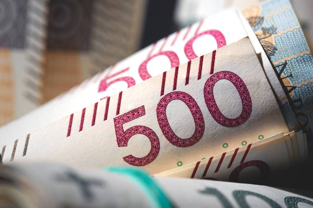 Polish 500 banknotes, polish money, PLN currency