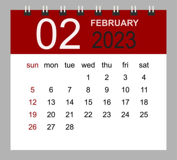illustrazioni stock, clip art, cartoni animati e icone di tendenza di febbraio 2023. modello di calendario mensile vettoriale 2023 anno in stile semplice per la progettazione di modelli. - getting the mail