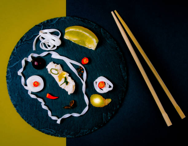 plate with noodles