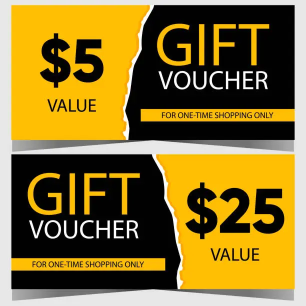 Vector illustration of Gift voucher, coupon or certificate to get a discount for shopping.