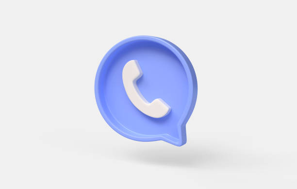 istock 3d mobile phone handset icon on blue speech bubble.support service hotline concept. illustration isolated on white background. 3d rendering 1473051411