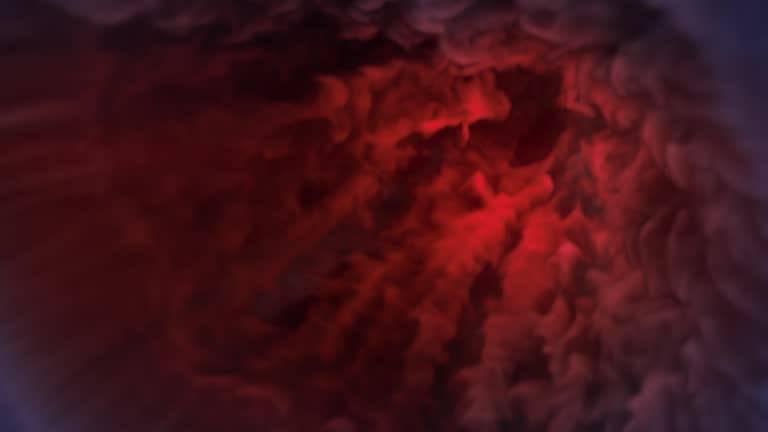 Mesmerizing digital background with a maelstrom of red clouds sucking everything into itself. 3d rendering digital animation HD