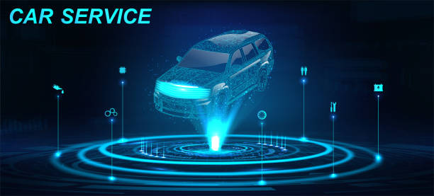 istock Car Auto Service in futuristic style HUD 1473054098