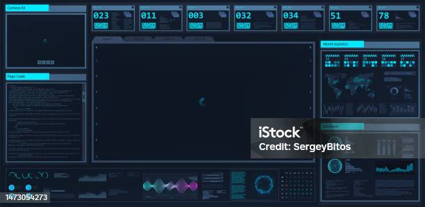 Hightech Dashboard In Hud Style Stock Illustration - Download Image Now ...