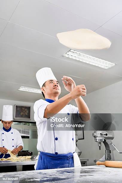 Throwing Pizza Dough Stock Photo - Download Image Now - Throwing, Chef, Pizza