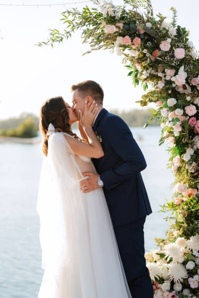 istock wedding ceremony on a high pier near the river 1473062701
