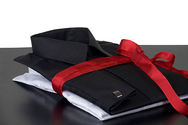 shirts tided up with red bow stock photo