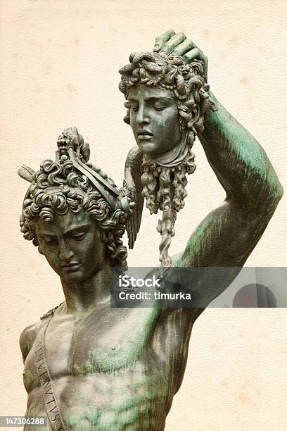 Perseu Com O Górgona Medusa - Fotografias de stock e mais imagens de Medusa - Górgona - Medusa - Górgona, Perseu, Bronze - Liga