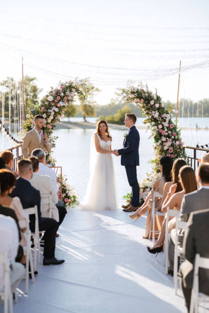 istock wedding ceremony on a high pier near the river 1473064051