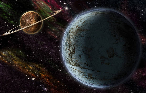 two planets stock photo