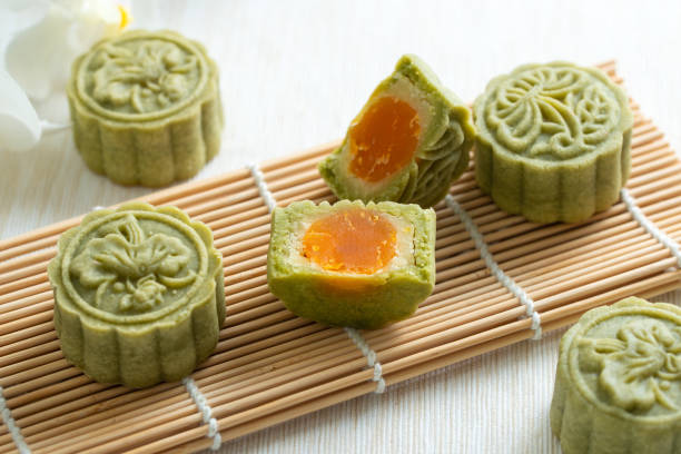 istock Traditional Chinese matcha green tea mooncake 1473073636