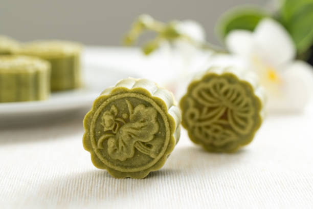 istock Traditional Chinese matcha green tea mooncake 1473073662