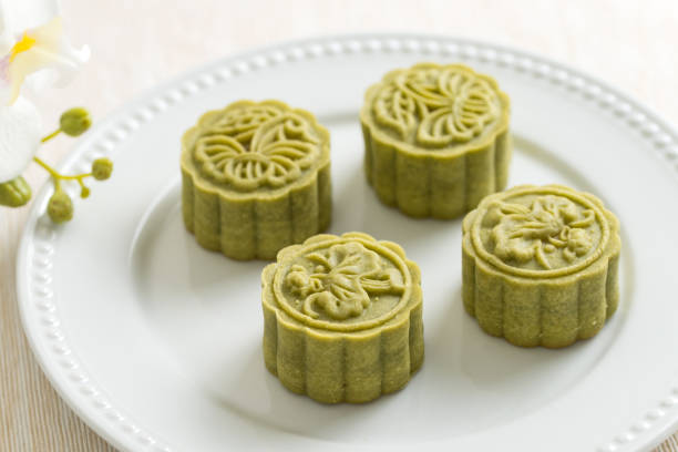 istock Traditional Chinese matcha green tea mooncake 1473073698