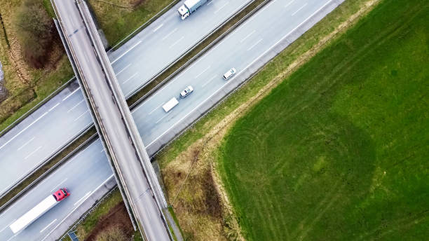 istock View from above on the German motorway A7 with little traffic. 1473077637