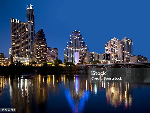 Austin Skyline Reflection On Lady Bird Lake Stock Photo - Download Image Now - Austin - Texas, Urban Skyline, Apartment