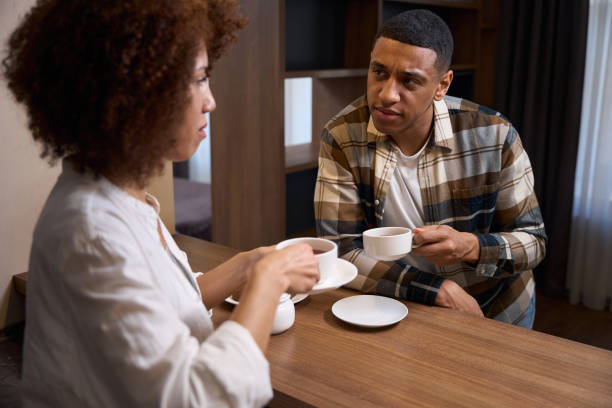 istock Young spouses sort things out over a cup of tea 1473077874