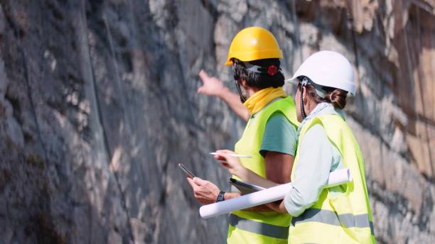 istock Road engineers work on the building of highways. 1473078170