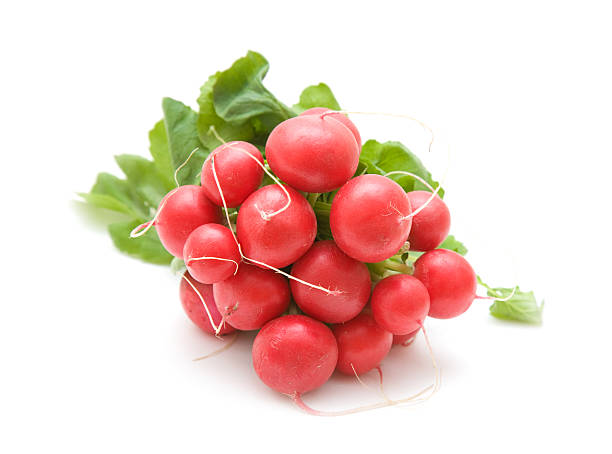istock bunch of fresh red radishes isolated on white background 147307913