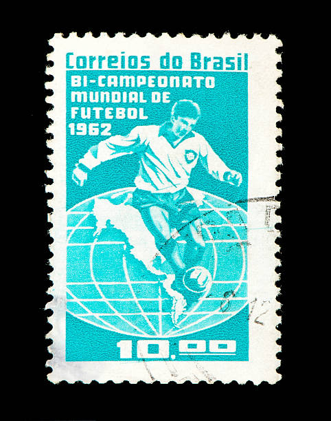 Brazilian Stamp, isolated, studio shot.