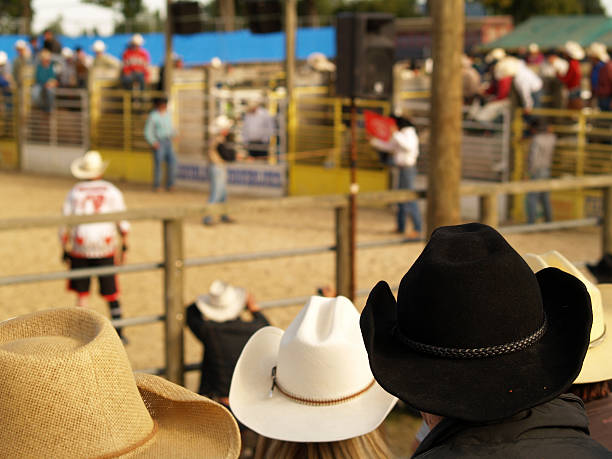 istock Cowboy hats in a rodeo 147308252