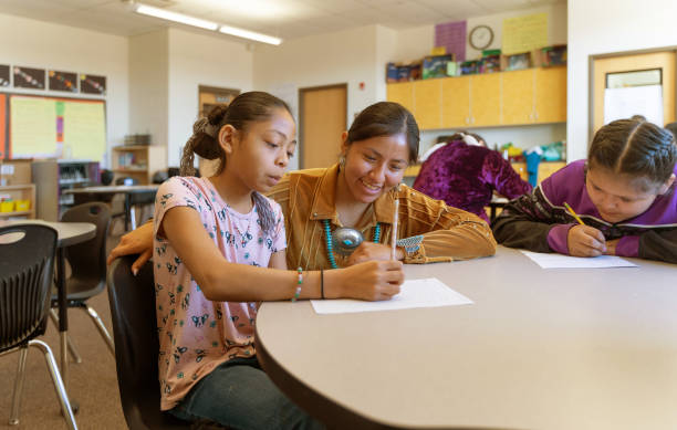 istock North american indigenous teacher helping students with their work 1473083163