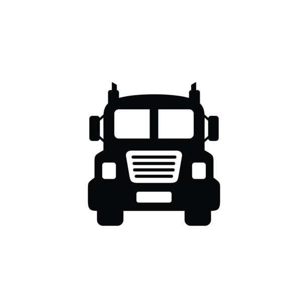 白い背景に分離トラック アイコン - travel trailer点のイラスト素材／クリップアート素材／マンガ素材／アイコン素材