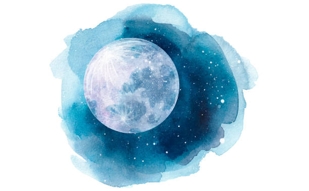 12,400+ Moon Watercolor Stock Illustrations, Royalty-Free Vector
