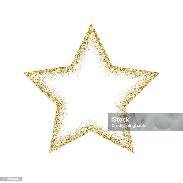 Star Shape Gold Vector Star Shape Gold Frame Made Of Glitters With Bright Glow Light Effect ...