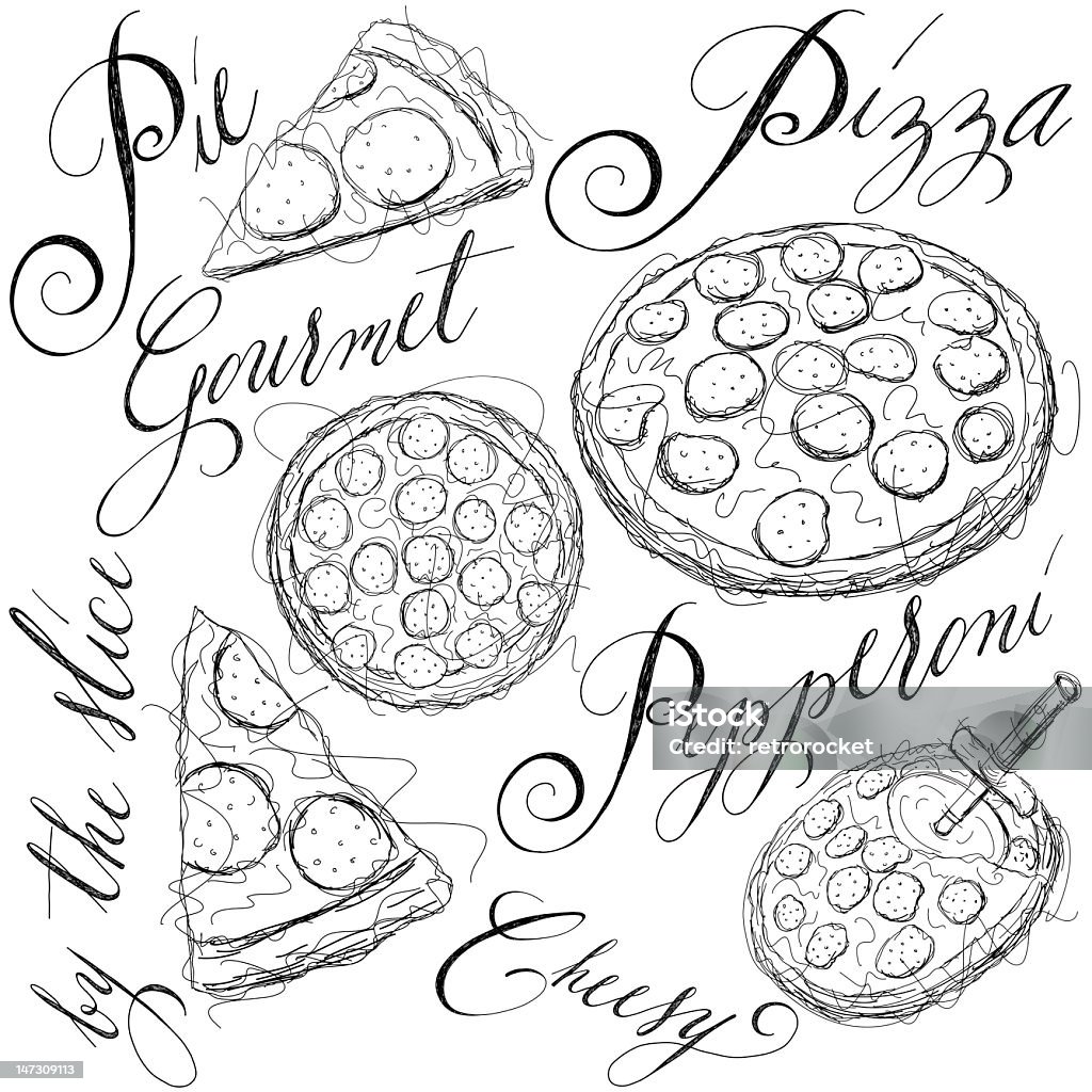 Os esquemas pizza - Royalty-free Alimentação Não-saudável Ilustração de stock