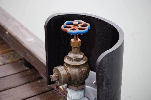A high pressure valve on a dock