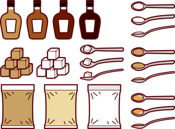 Vector illustration of various sweeteners