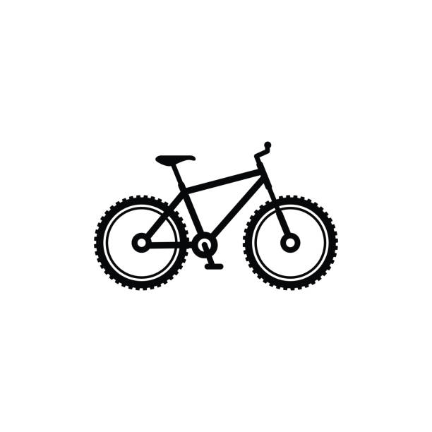 illustrazioni stock, clip art, cartoni animati e icone di tendenza di icona della bicicletta isolata su sfondo bianco - mountain bike